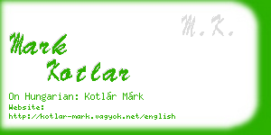 mark kotlar business card